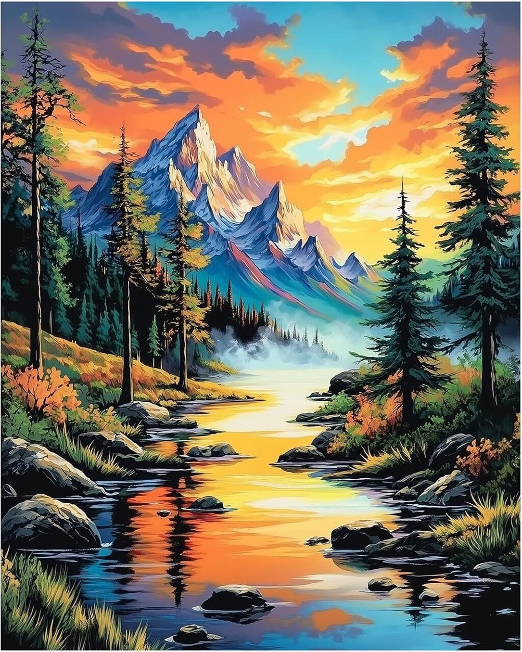 Landscape Paint by Numbers, Sunset Paint by Numbers Kit (16 x 20 Inch)